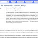 Assistant RH – UN-Habitat, Nairobi