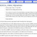Chef de l&rsquo;Unité Médicale – UNAMA, Kaboul