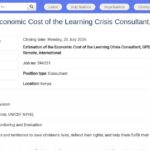 Consultant – Coût économique de la crise de l&rsquo;apprentissage