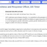Responsable Urgence & Préparation – Timor-Leste