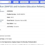 National Project Officer – MHPSS & Inclusive Education
