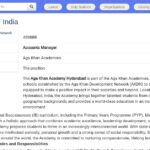 Responsable Comptable – Aga Khan Academy Hyderabad