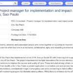 Consultant – Project Manager for Health Impact Evaluations,