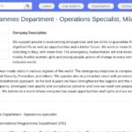 Operations Specialist – Programmes Humanitaires