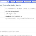Spécialiste Technique Projet GEF – Pacifique
