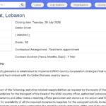 Senior Driver pour le Bureau de l&rsquo;OMS à Beyrouth