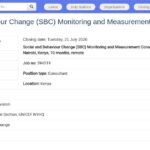 Consultant SBC Suivi et Mesure – UNICEF Nairobi