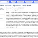 Assistant Budget Officer – Finance, West Bank