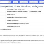 Chauffeur UNICEF – 3 postes à Manakara