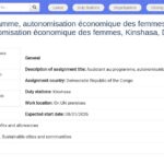Assistant·e programme – Autonomisation économique des femmes