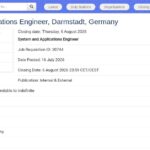 Ingénieur Systèmes et Applications – Darmstadt, Allemagne