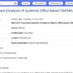 Consultant National IT – Analyste Systèmes – Maputo