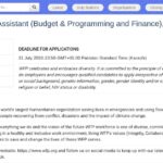 Assistant Soutien Opérations Budget & Finance (Peshawar)