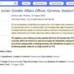 Junior Gender Affairs Officer – ITU Internship (Geneva)