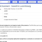 Senior Operational Assistant – Luxembourg HQ