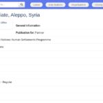 Chargé de Projet Terrain – Alep, Syrie