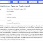 Stagiaire – Développement du Personnel – OHCHR Genève