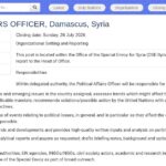 Chargé des affaires politiques – Syrie (Damas)