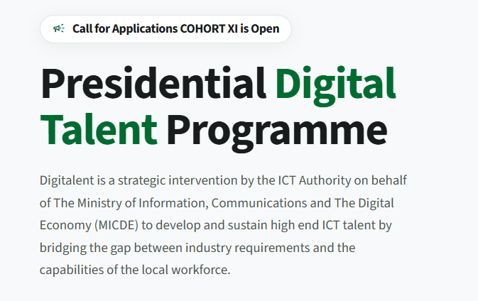 Programme Talent Numérique Présidentiel Kenya – Cohorte XI