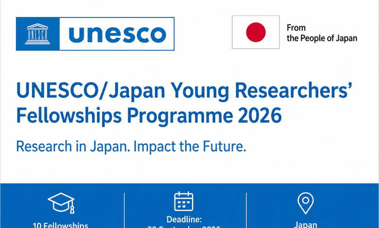 Bourse de recherche UNESCO/Japon 2026 : Jeunes chercheurs