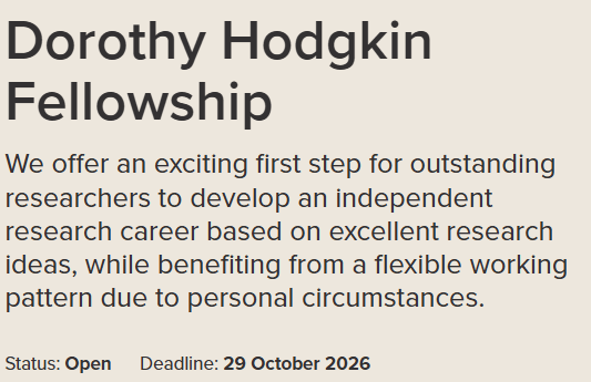 Bourse Dorothy Hodgkin 2027 : Jusqu’à 1,9 M£ de Financement