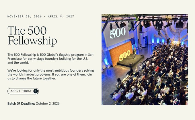 500 Global Batch 37 Fellowship San Francisco