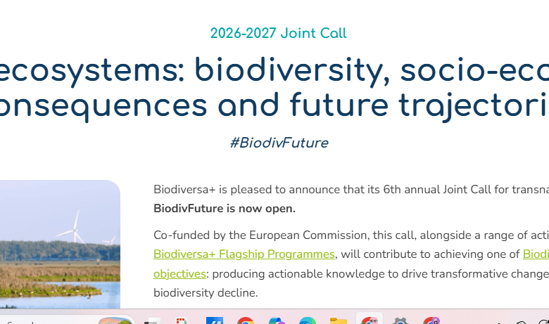 BiodivFuture 2026-2027 Joint Call: Biodiversity Research