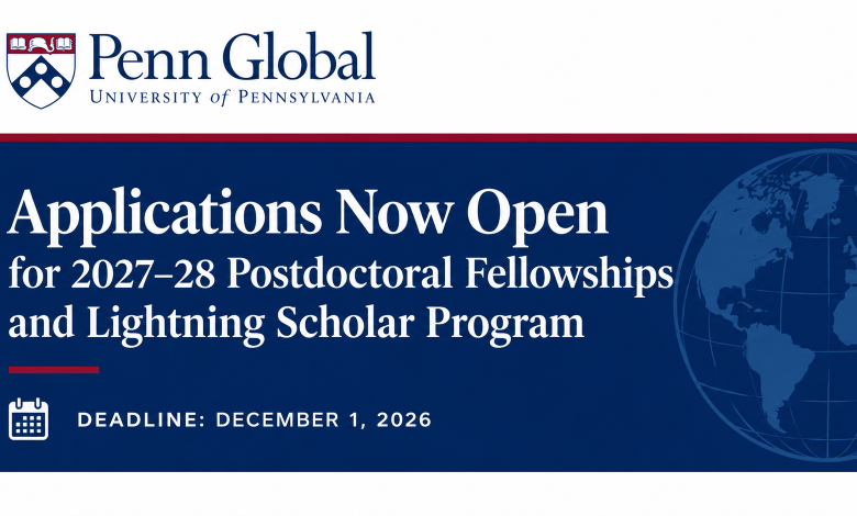 Postdoc et Lightning Scholar 2027 : Perry World House