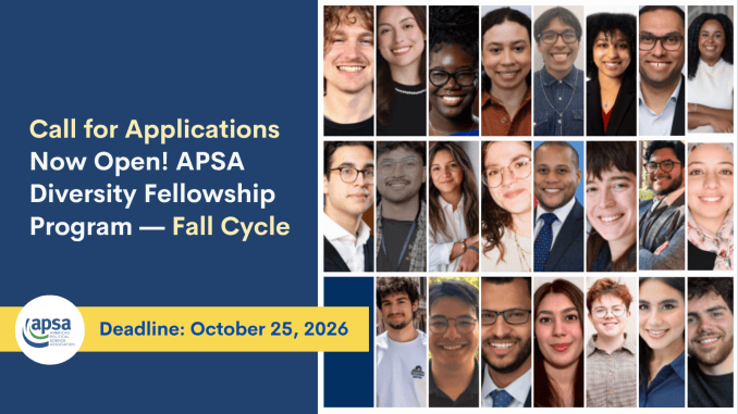 Bourse de doctorat APSA Diversity Fellowship 2027