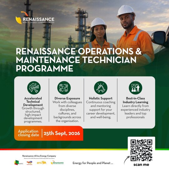 Programme Technicien O&M 2026 – Renaissance Africa Energy