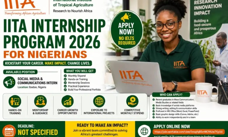 Stage Graduate People and Culture – IITA Nigeria 2026 – 14 octobre 2026