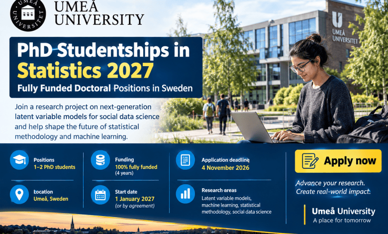 PhD Positions in Statistics: Next-Gen Latent Variable Models – 25 octobre 2026