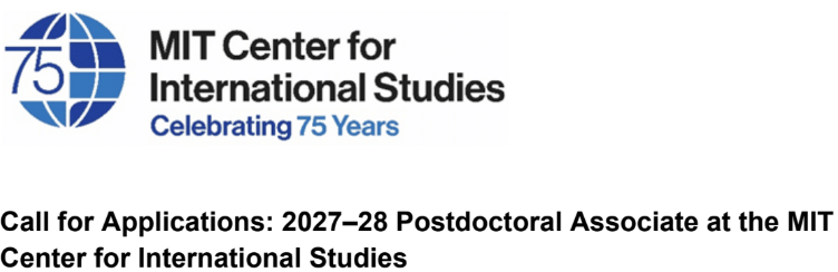 Postdoctoral Associate Program 2027 – MIT CIS – 26 octobre 2026