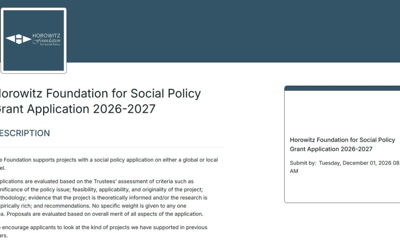 Bourse de recherche 2026 Horowitz Foundation – 25 octobre 2026