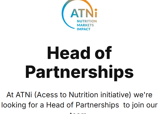 Head of Partnerships ATNi (Kenya, Tanz., BE, NL) – 7 octobre 2026