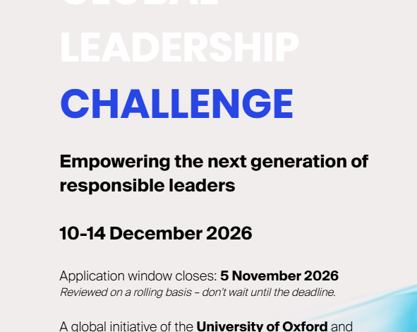 Global Leadership Challenge 2026 : Programme Oxford