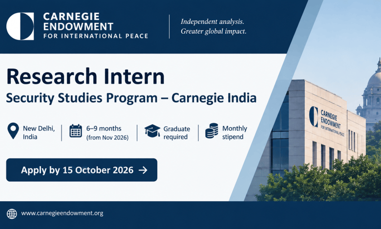Stage Recherche Sécurité – Carnegie India New Delhi – 8 octobre 2026