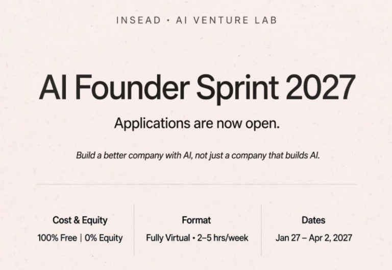 AI Venture Lab Founder Sprint 2027 – 13 octobre 2026