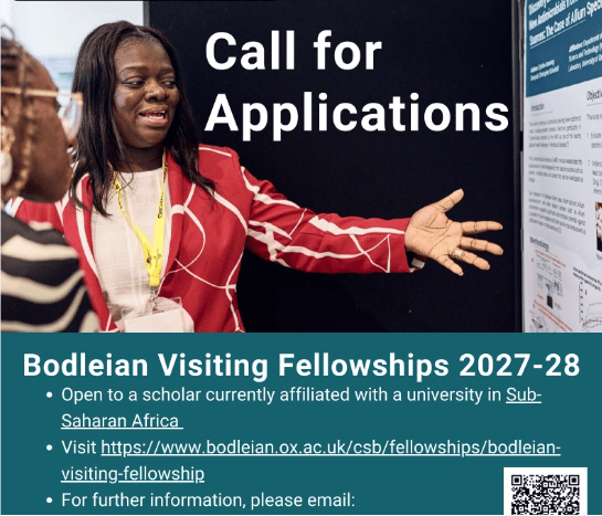 Bourse de recherche Oxford 2027-28 Afrique Subsaharienne – 17 octobre 2026