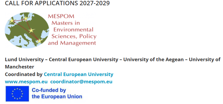 Bourse MESPOM : Master Erasmus Mundus en Environnement – 19 octobre 2026