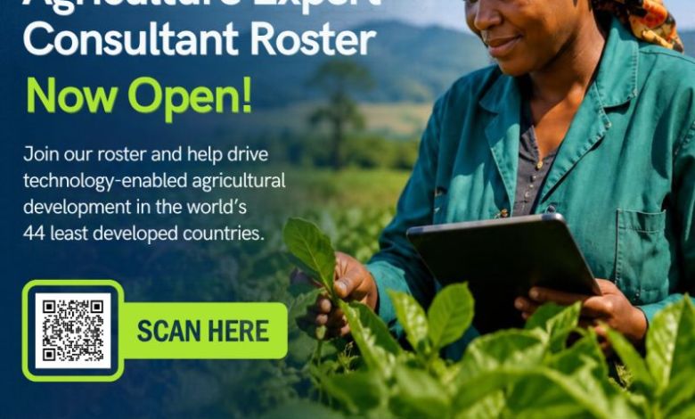 Expert Consultant Agriculture Roster – UN Technology Bank – 19 octobre 2026