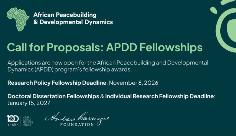 Bourses 2027 African Peacebuilding and Development – 21 octobre 2026