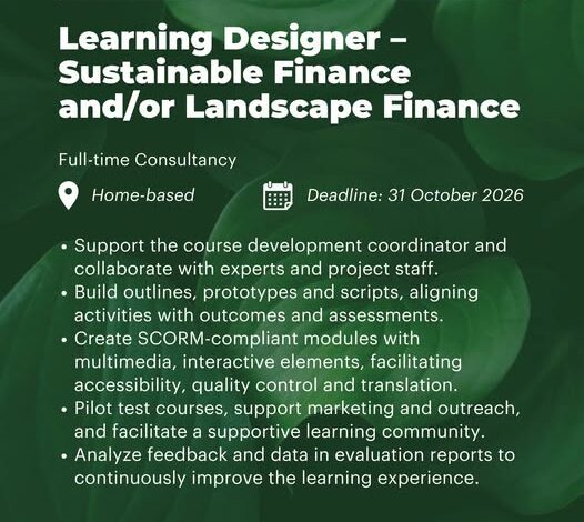 Consultant Learning Designer Sustainable Finance (H/F) – 23 octobre 2026