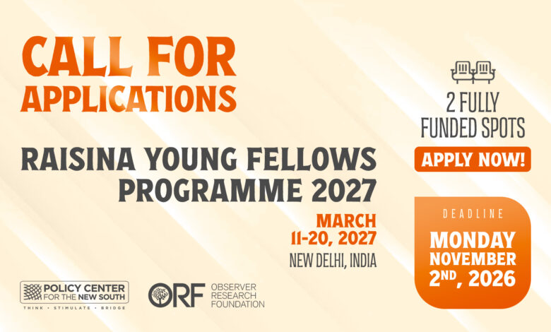 Raisina Young Fellows Programme 2027 – 24 octobre 2026