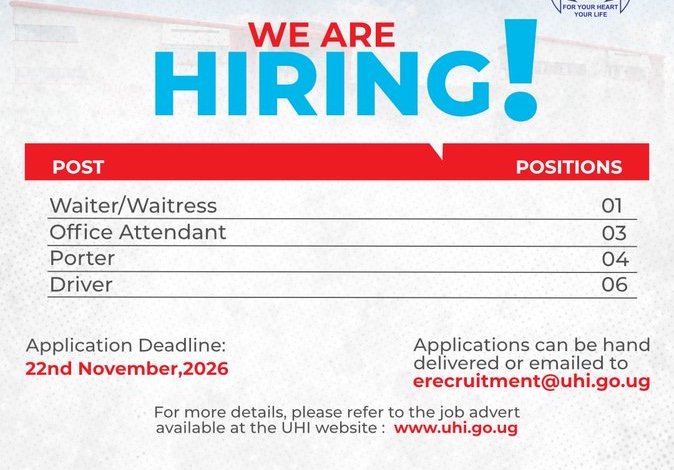 Uganda Heart Institute Recruitment: 91 Job Vacancies – 25 octobre 2026