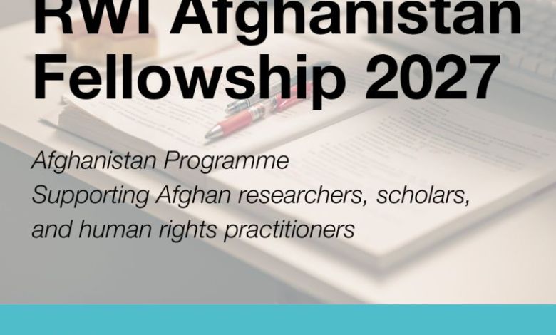 Bourse de recherche RWI Afghanistan 2027 – 25 octobre 2026