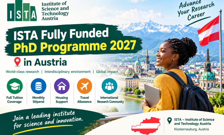 PhD Programme 2027 Autriche – Institute of Science (ISTA) – 25 octobre 2026