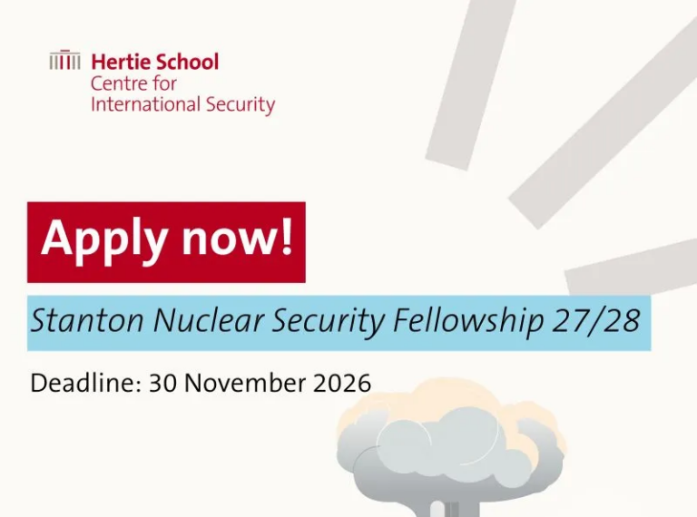 Stanton Nuclear Security Fellows Program 2027/2028 – 27 octobre 2026