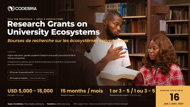 CODESRIA Research Grants on University Ecosystems 2027 – 28 octobre 2026