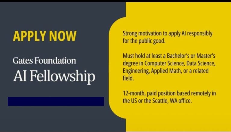 Gates Foundation AI Fellow Program 2027 – 31 octobre 2026